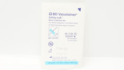 BD 367297 Vacutainer Safety-Lok Blood Collection Set 23G x 3/4inch x 12inch (x)